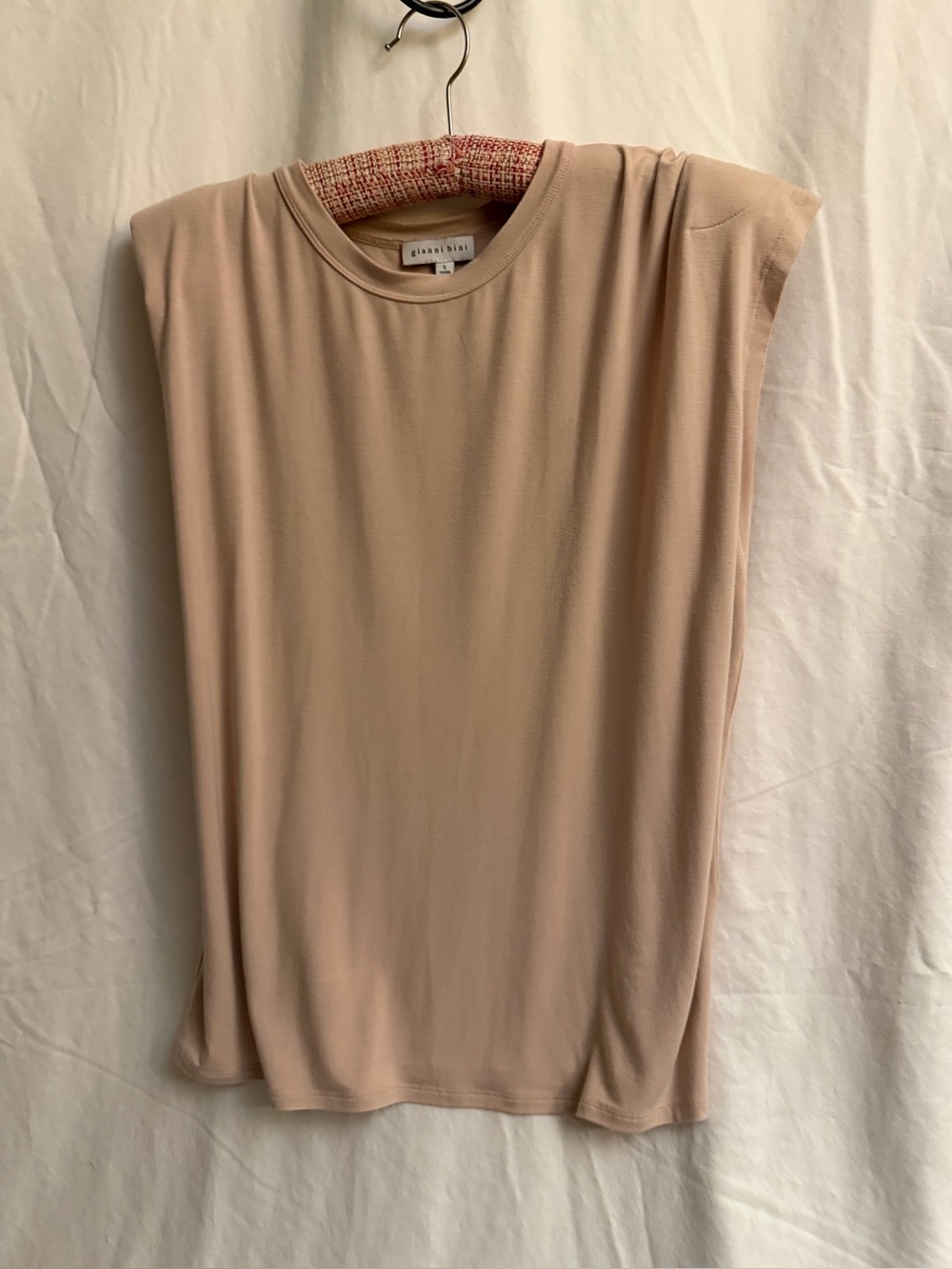 Gianni Bini dressy muscle t in sand beige… great condition in a size small